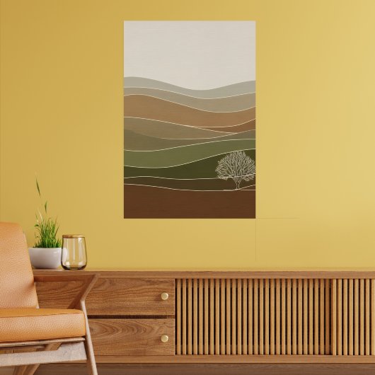 Rustige Misty Hills Poster (Woonkamer 2)