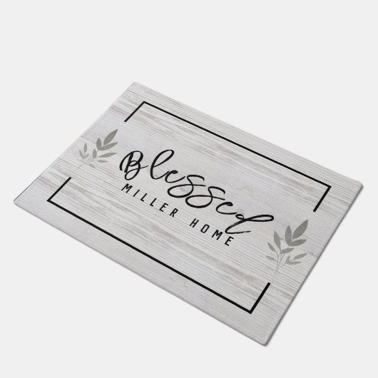 Rustige, moderne, grijze, gerooide lef-kunst op ma deurmat (Schuin)