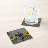 Rustige moderne zonnebloemen, met foto's, huwelijk kartonnen onderzetters (Insitu)