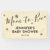 Rustige  moeder tegen Baby shower bij bijen Spandoek (Horizontaal)