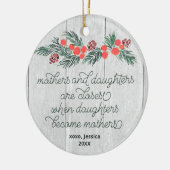 Rustige moeders en aughters Aangepaste zwangerscha Keramisch Ornament (Links)