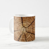 Rustige Mok van gebroken koffie met houten ringen (Voorkant links)