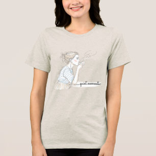 Rustige Momenten Coffee Sketch T-Shirt   Meisje Dr
