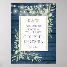 Rustige Monogram Blad Bruiloft Borrel Welkomstbord