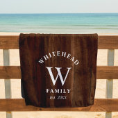 Rustige Monogram Dark Wood Beach Towel Strandlaken