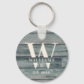 Rustige Monogram Driftwood - Aangepaste familienaa Sleutelhanger (Voorkant)