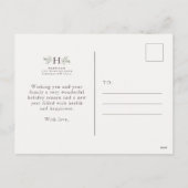 Rustige monogram één fotoserie vakantie feestdagenkaart (Achterkant)