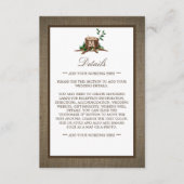Rustige monogram en burlap Wedding Detail Informatiekaartje (Voorkant)