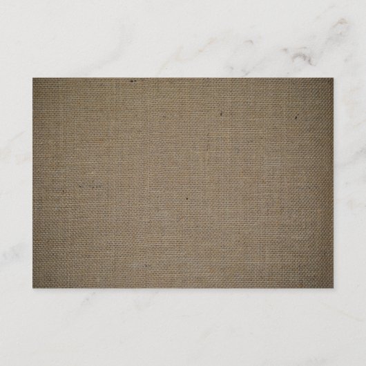 Rustige monogram en burlap Wedding Detail Informatiekaartje (Achterkant)