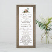Rustige monogram en Burlap Wedding Program Programmakaart (Staand voorkant)