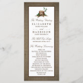 Rustige monogram en Burlap Wedding Program Programmakaart (Voorkant)