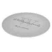 Rustige monogram familienaam Initiaal Cool Chic Snijplank (Hoek)