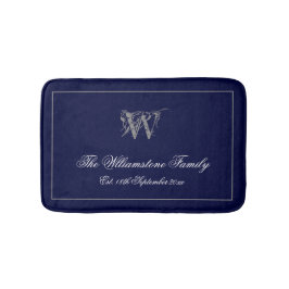 Rustige Monogram + Familienaam Wedding Gift Badmat