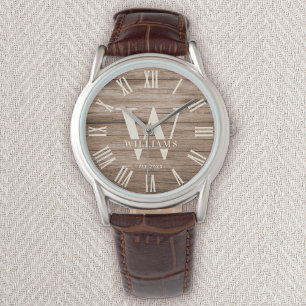 Rustige Monogram Farmhouse - Aangepaste familienaa Horloge