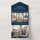 Rustige monogram foto collage drievoudig jachtvaka all in one uitnodiging (Binnen)