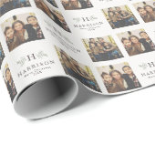 Rustige monogram gepersonaliseerde fotovakantie cadeaupapier (Rol Hoek)