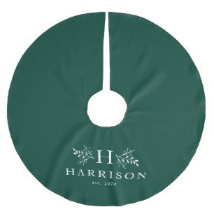 Rustige monogram groene vakantiefamilie kerstboom rok