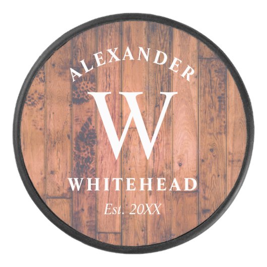 Rustige Monogram Hood Hockey Puck (Voorkant)