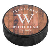 Rustige Monogram Hood Hockey Puck (3/4)