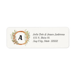 Rustige Monogram houten boomstam Rendatielabel Etiket