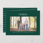 Rustige monogram jager groene kerstfoto feestdagenkaart (Voorkant / Achterkant)