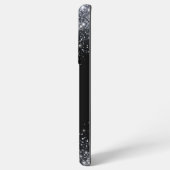 Rustige monogram Klassieke glitter zwart en zilver Samsung Galaxy Hoesje (Achterkant horizontaal)