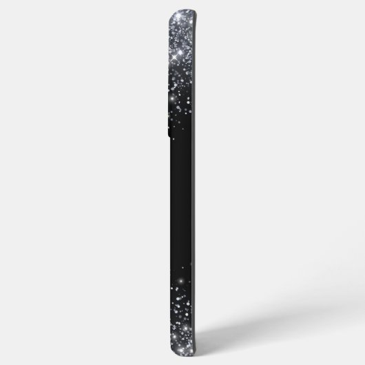 Rustige monogram Klassieke glitter zwart en zilver Samsung Galaxy Hoesje (Achterkant horizontaal)