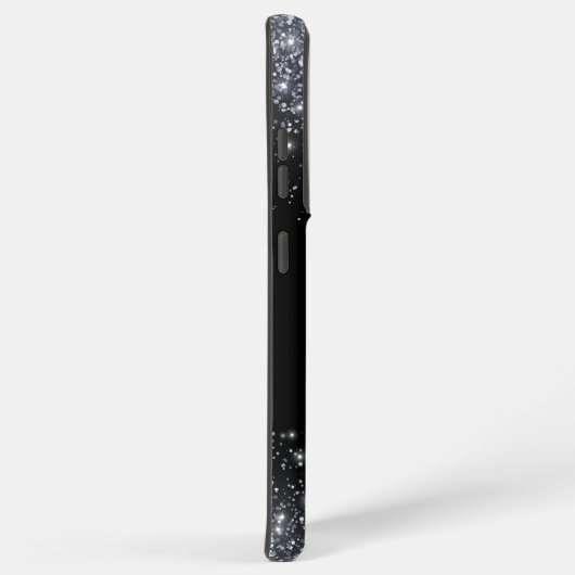 Rustige monogram Klassieke glitter zwart en zilver Samsung Galaxy Hoesje (Rechterkant)