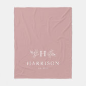 Rustige monogram, lichtroze, nieuw gelaagde deken (Voorkant)