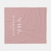 Rustige monogram, lichtroze, nieuw gelaagde deken (Voorkant (Horizontaal))