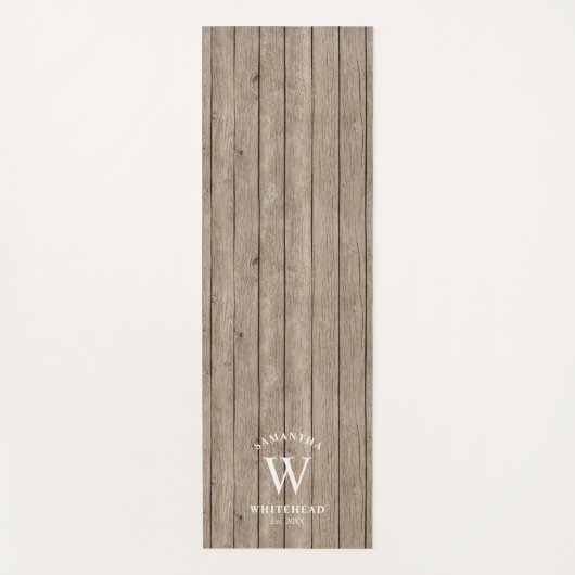 Rustige Monogram Light Wood Yoga Mat (Voorkant)