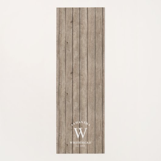 Rustige Monogram Light Wood Yoga Mat (Achterkant)