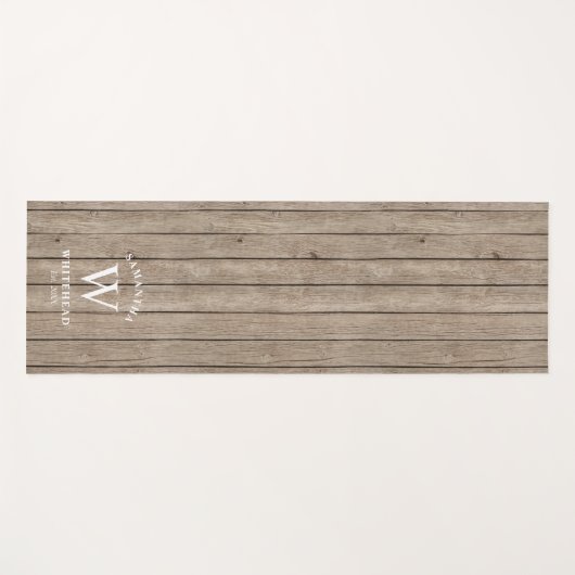 Rustige Monogram Light Wood Yoga Mat (Voorkant (horizontaal))