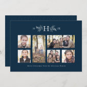 Rustige monogram marinekaart voor feestfoto's feestdagenkaart (Voorkant / Achterkant)