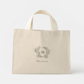 Rustige Monogram met grote bridale feestdag Mini Tote Bag (Achterkant)