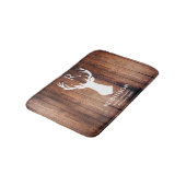 Rustige monogram naam Deer Antler Wood Badmat (Gekanteld)