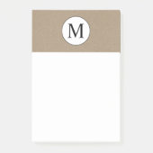 Rustige Monogram Post het Nota's Post-it® Notes (Voorkant)