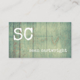 Rustige Monogram Simple Barnwood Visitekaartje