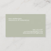 Rustige Monogram Simple  Barnwood Visitekaartje (Achterkant)