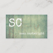 Rustige Monogram Simple  Barnwood Visitekaartje (Voorkant)