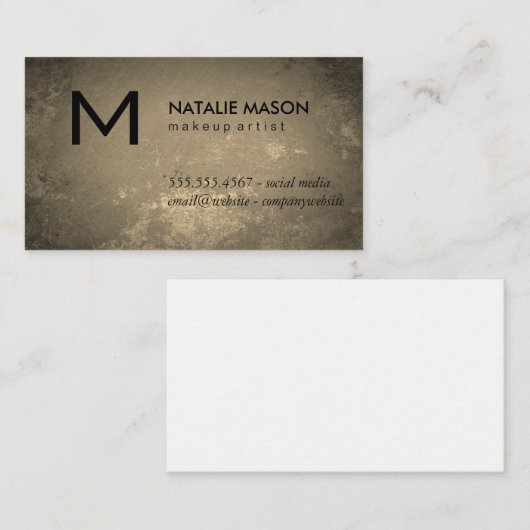 Rustige monogram visitekaartje (Voorkant / Achterkant)