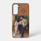 Rustige Monogram Voeg uw eigen fotokleurenblok toe Samsung Galaxy Hoesje (Achterkant)