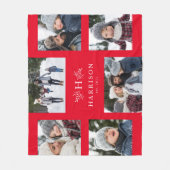 Rustige monogram zes foto-inkuildag fleece deken (Voorkant)