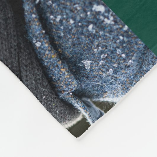 Rustige monogram zes fotokolgeengroen fleece deken (Hoek)