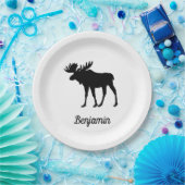 Rustige Moose Black en White Papieren Bordje (Feest)