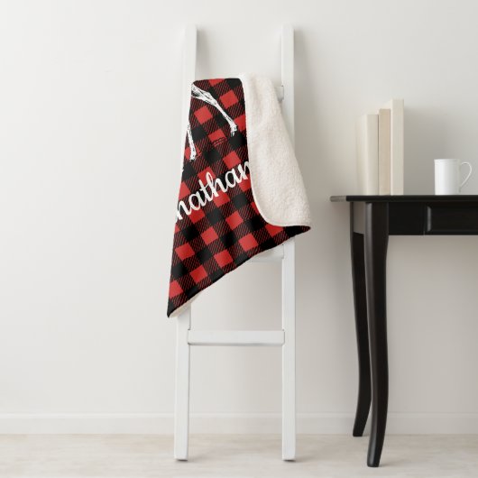 Rustige Moose Buffalo Check Lumberjack Pset Sherpa Deken (In situ)