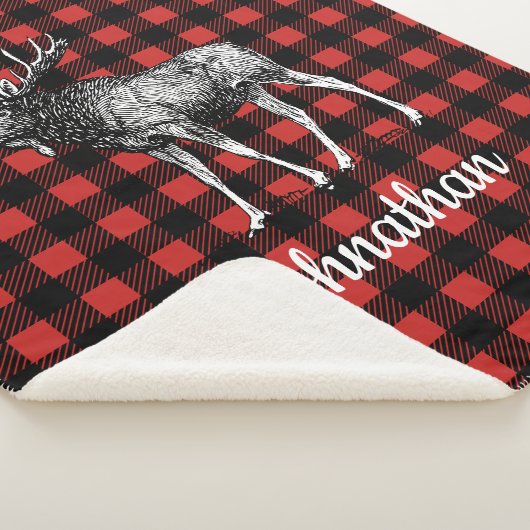Rustige Moose Buffalo Check Lumberjack Pset Sherpa Deken (3/4)