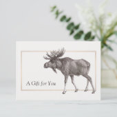 Rustige Moose Cadeaubon (Staand voorkant)