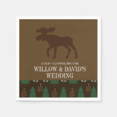 Rustige Moose Natuur Pine Tree Napkin Servet (Voorkant)