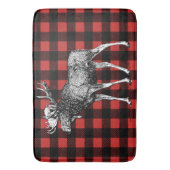 Rustige Moose Red en Black Buffalo Lumberjack Pset Badmat (Voorkant Verticaal)